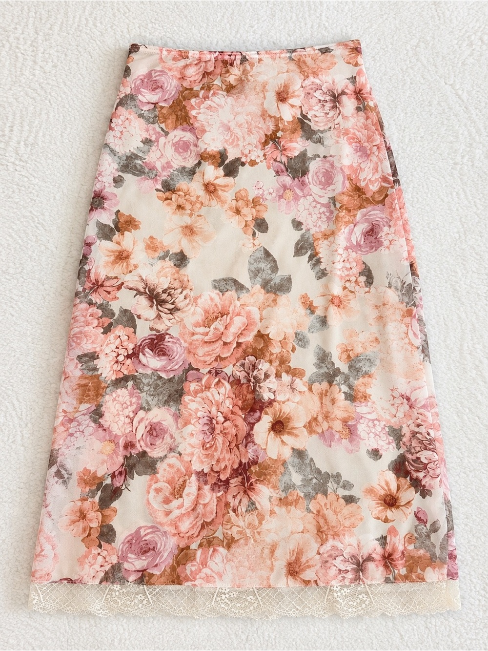 NWT Altar’d State Floral Midi Skirt Ivory Multi Size M Romantic Boho Cottagecore